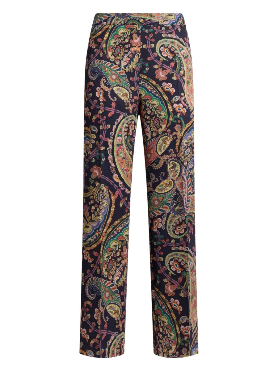 ETRO Women's Paisley Foliage Bootcut Pants Multicolor