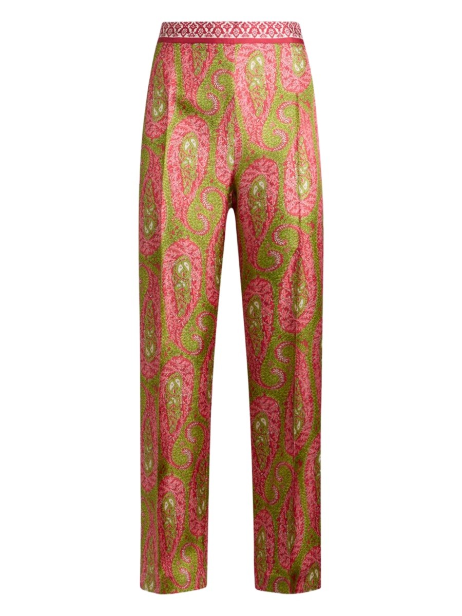 ETRO Women's Paisley Foliage Bootcut Pants Multicolor