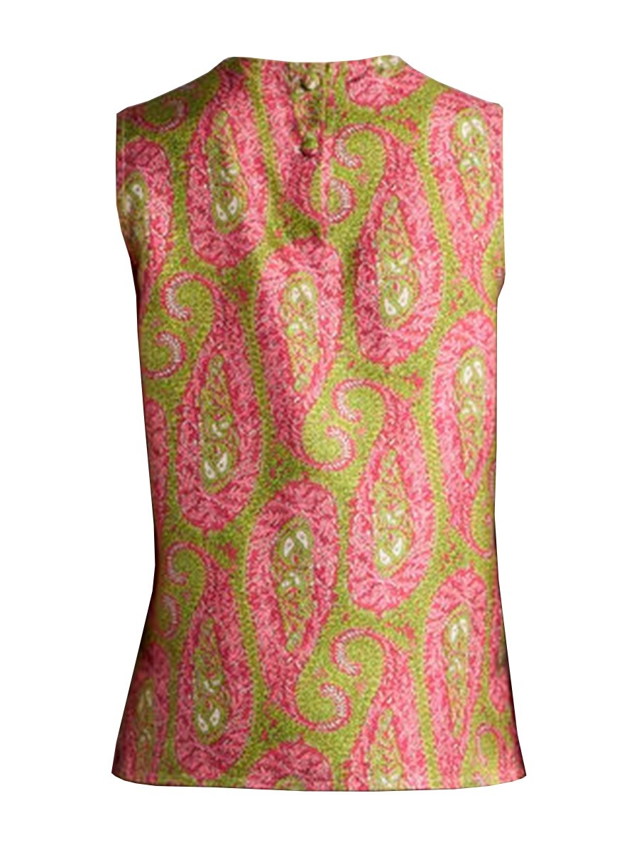 ETRO Women's Paisley Foliage Pattern Top Multicolor, view 3