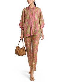 ETRO Women's Paisley Foliage Pattern Top Multicolor