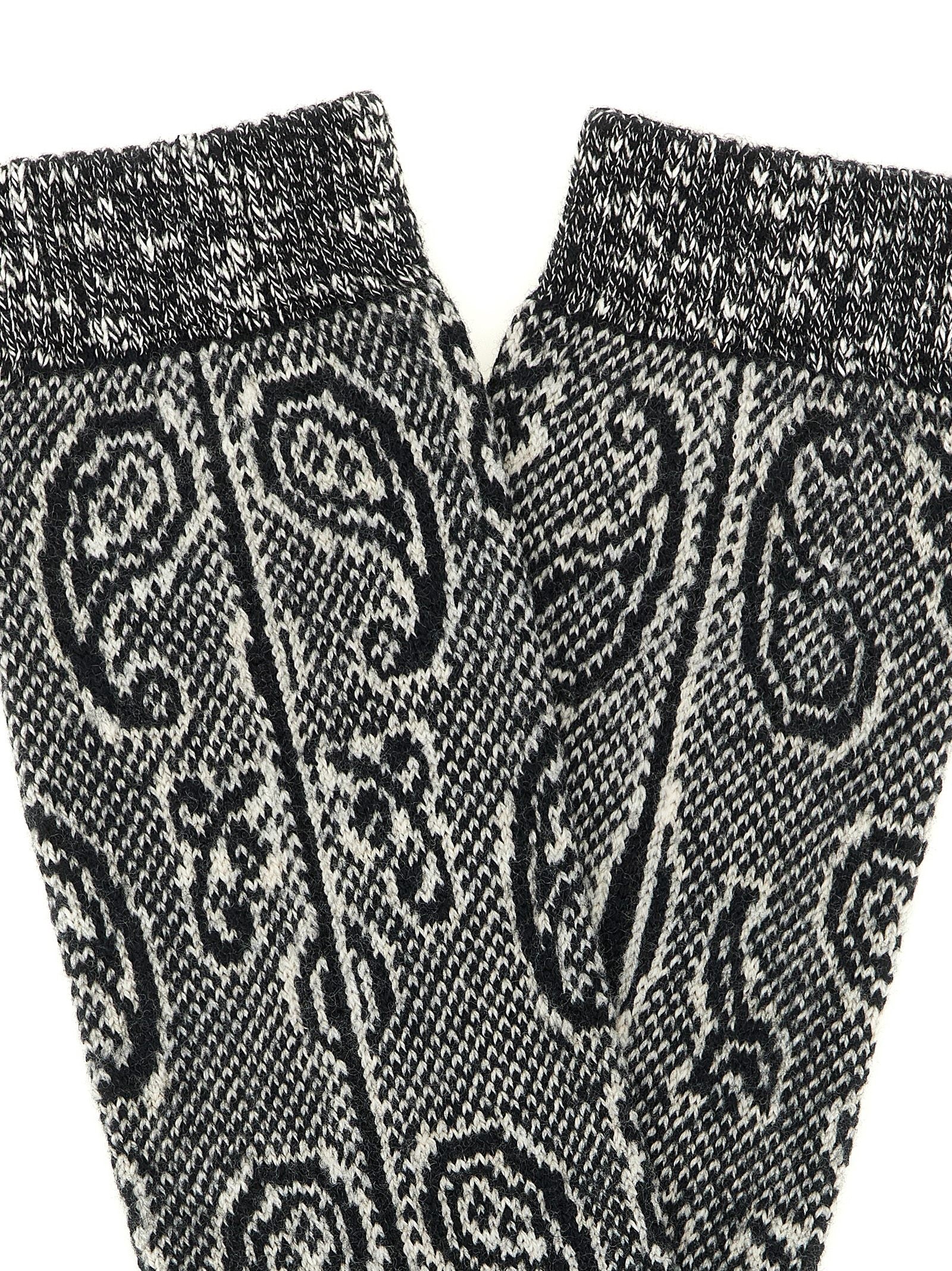 Dries Van Noten Paisley Jacquard Socks White