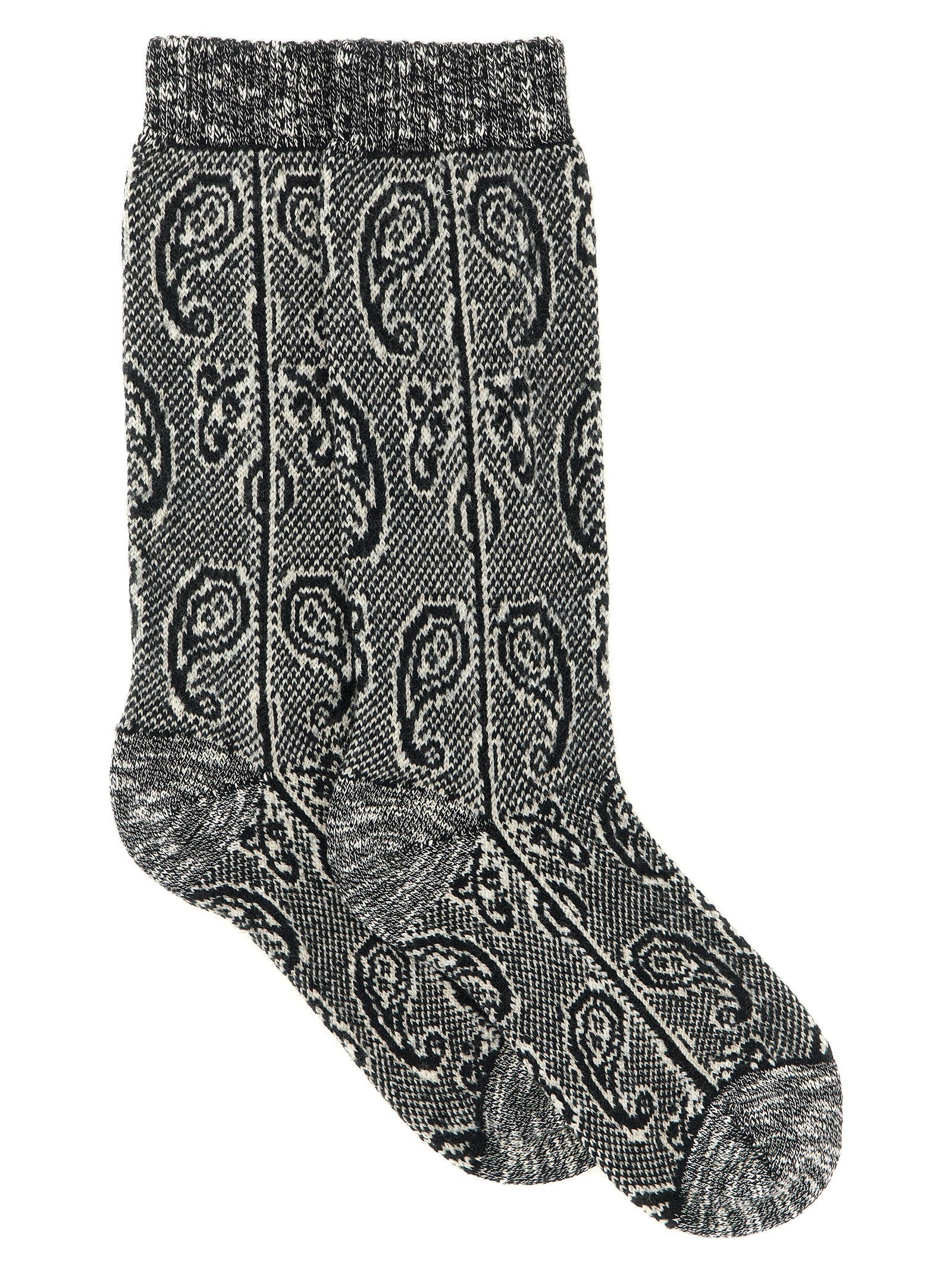 Dries Van Noten Paisley Jacquard Socks White