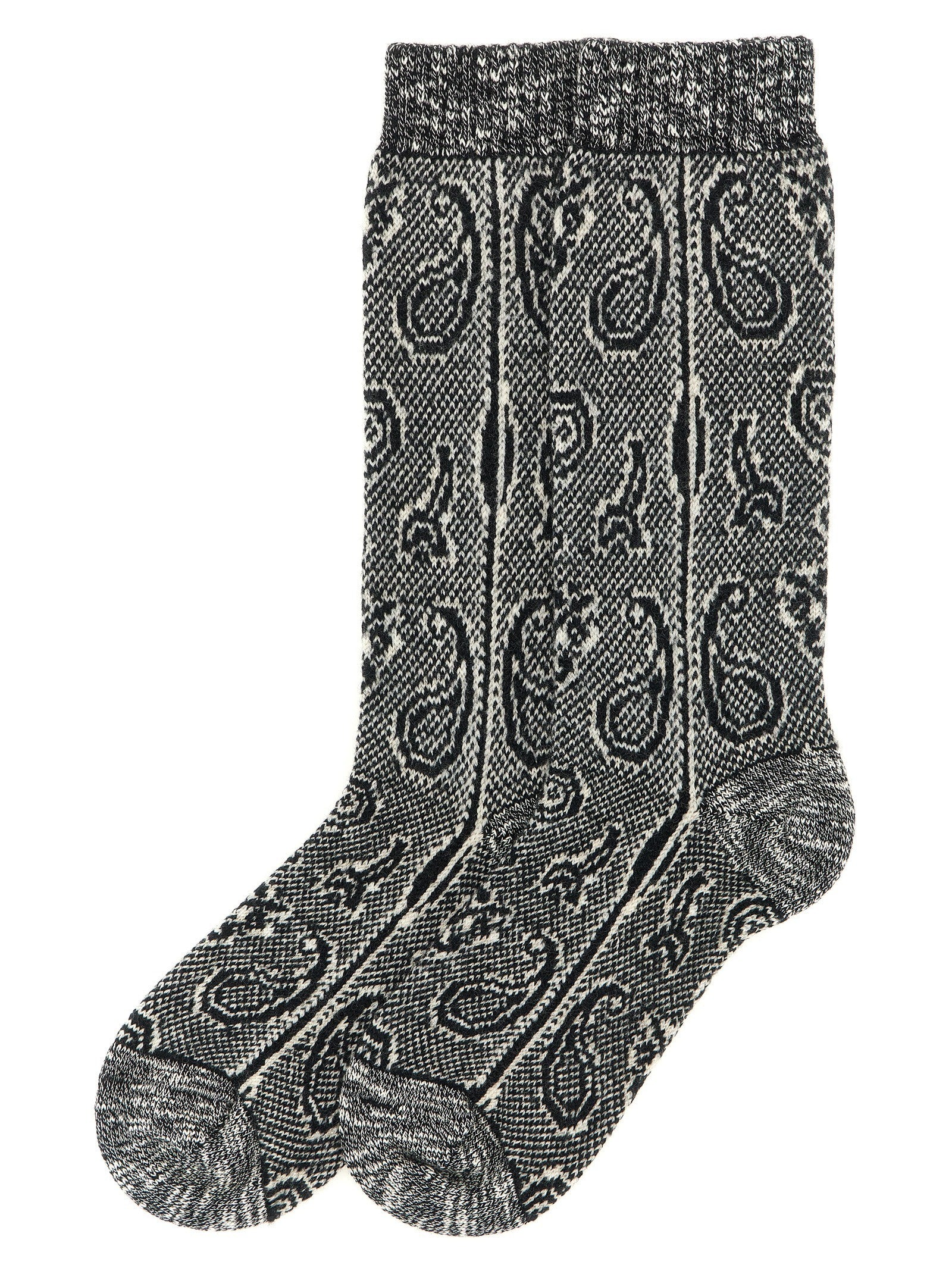 Dries Van Noten Paisley Jacquard Socks White