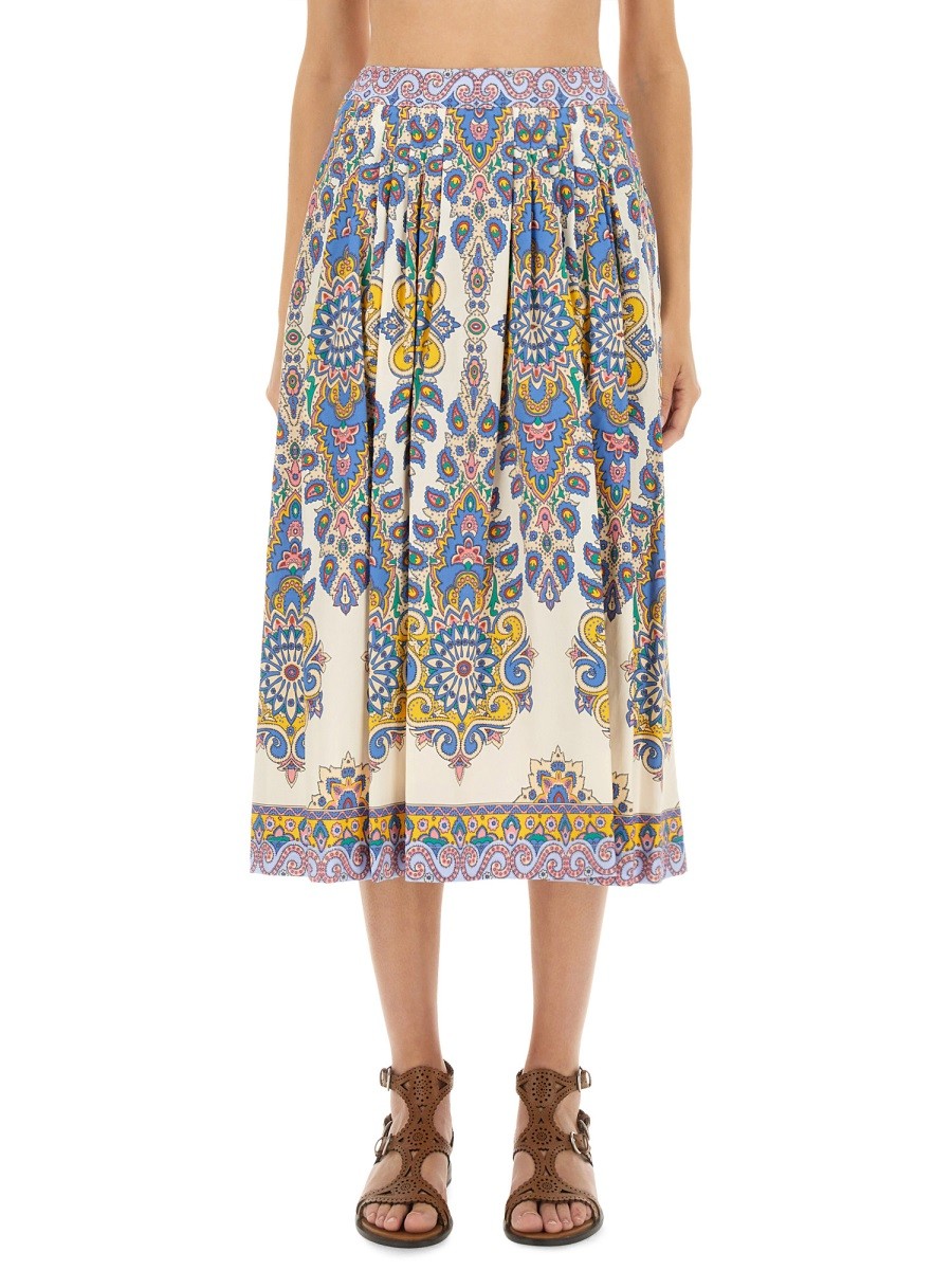 Etro Women's Paisley Print Midi Skirt Multicolor