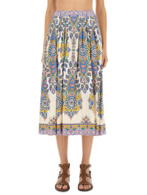 Etro Women's Paisley Print Midi Skirt Multicolor