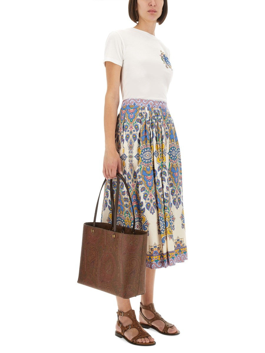 Etro Women's Paisley Print Midi Skirt Multicolor