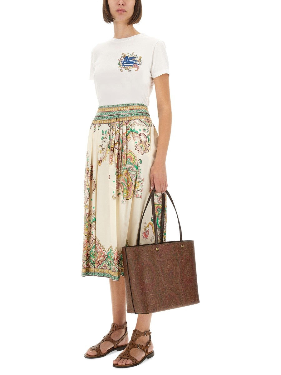 Etro Women's Paisley Print Midi Skirt Multicolor