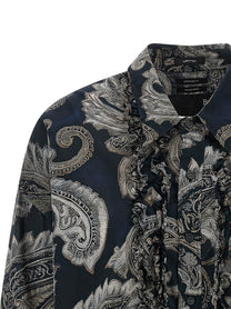 R13 Paisley Print Shirt Gold