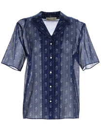 Tory Burch Women's Paisley Print Shirt Blue