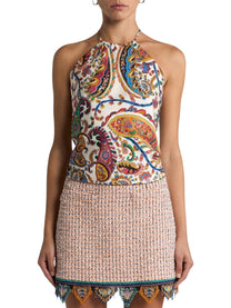 ETRO Women's Paisley Print Silk Top Multicolor