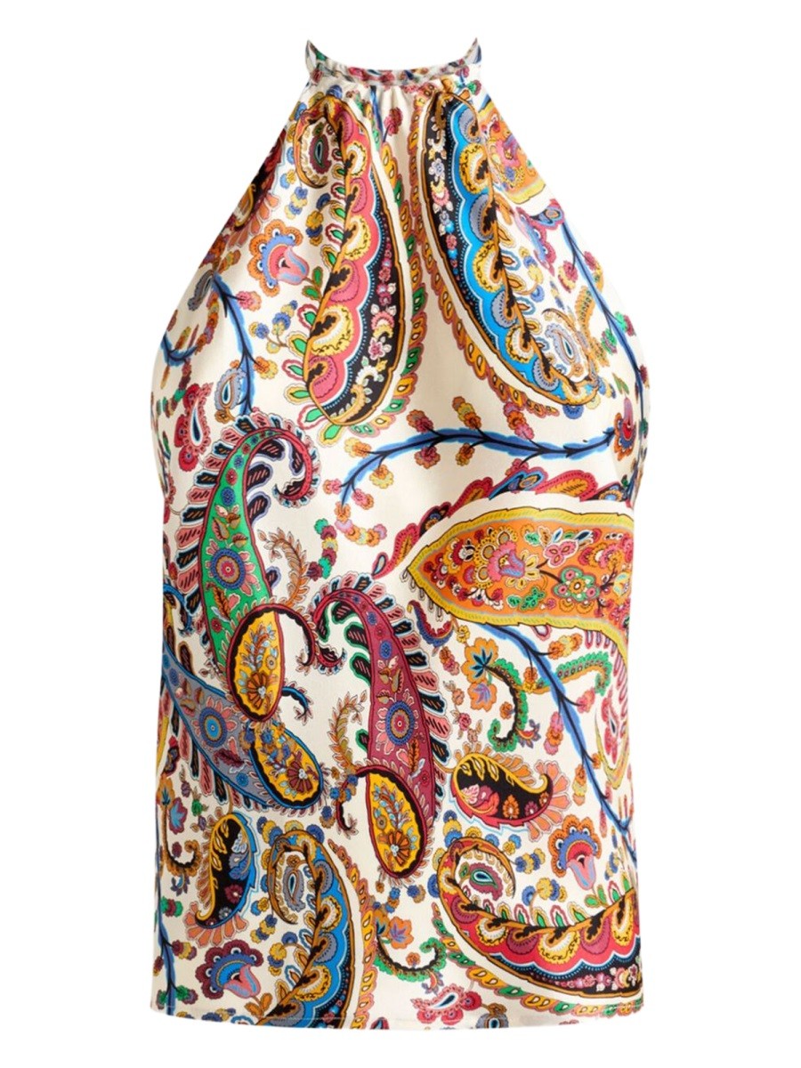 ETRO Women's Paisley Print Silk Top Multicolor