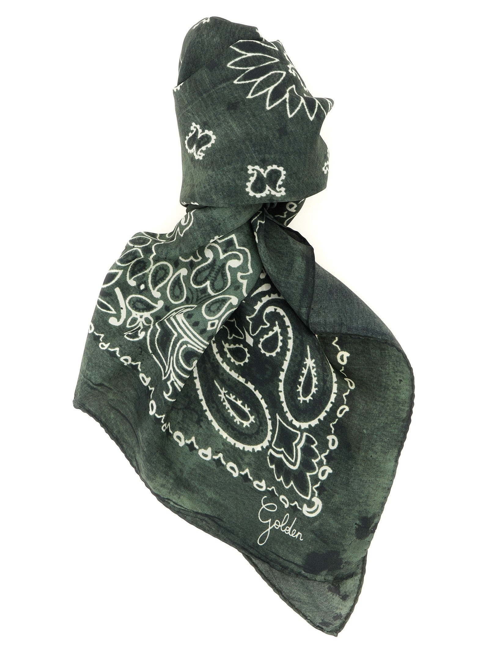 Golden Goose Paisley Scarf Green