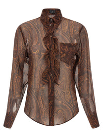 ETRO Paisley Silk Shirt Brown