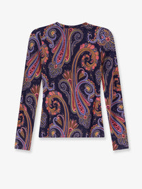 ETRO Women's Paisley Viscose and Wool Shirt Gold, view 2
