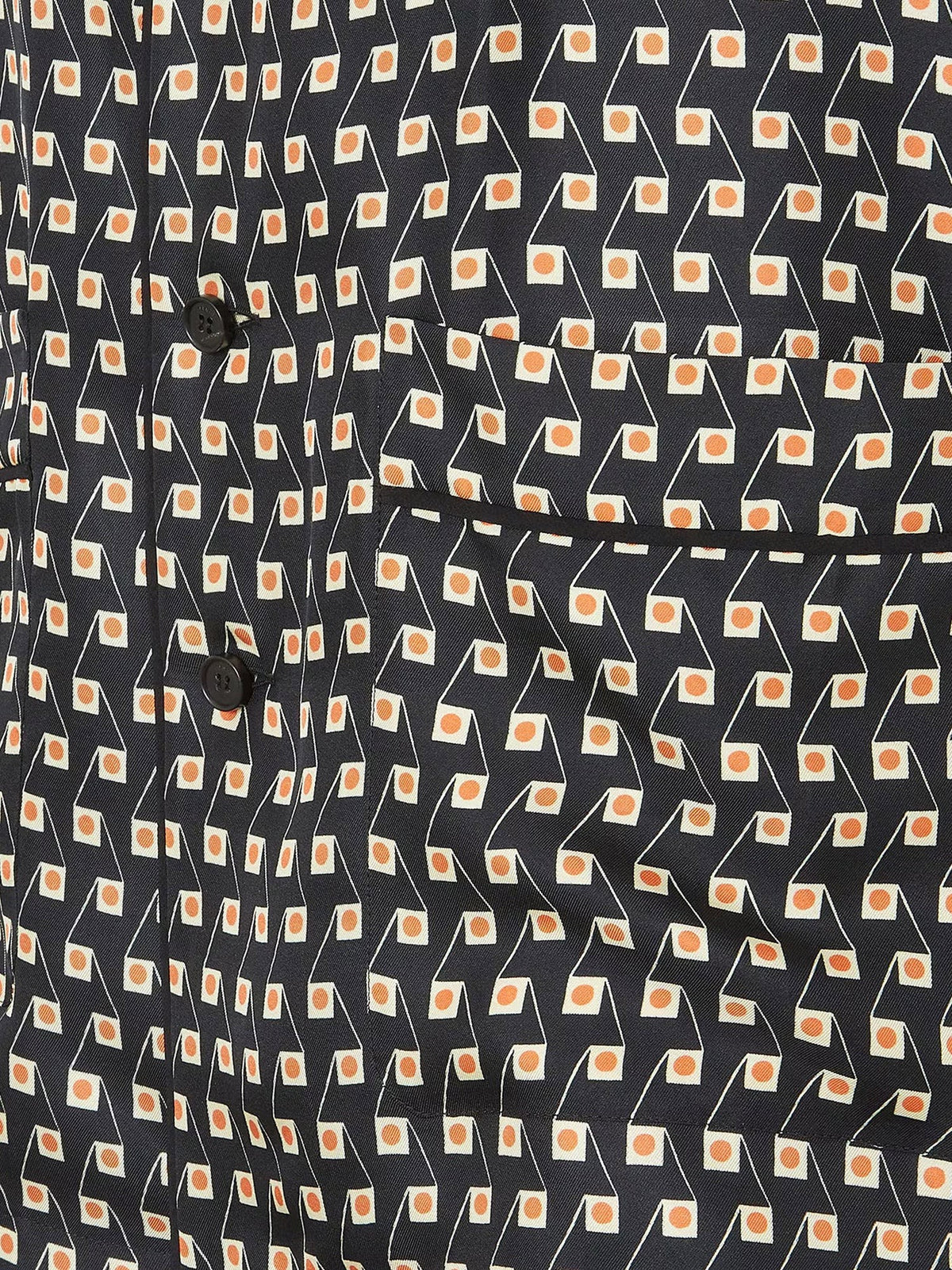 Fendi Women's Pajamas Printed Silk Shirt Black, view 3