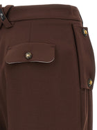 Elisabetta Franchi Palazzo Pants Brown, view 4
