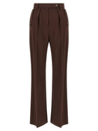 Elisabetta Franchi Palazzo Pants Brown