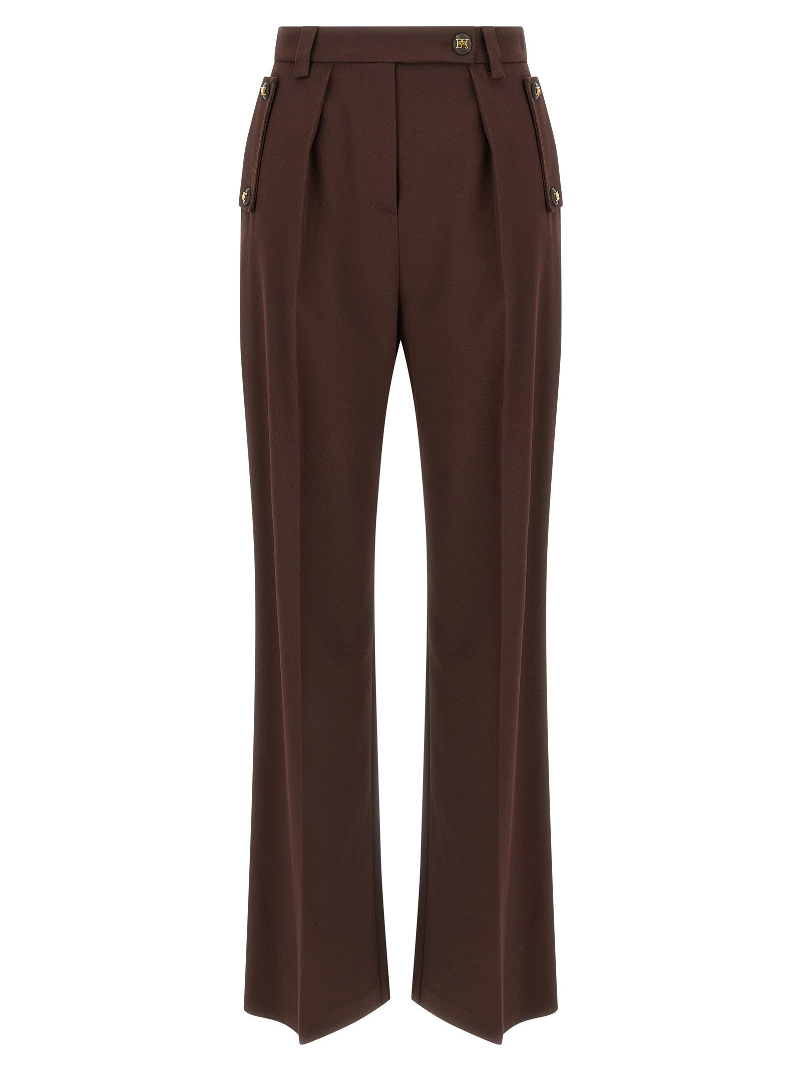 Elisabetta Franchi Palazzo Pants Brown