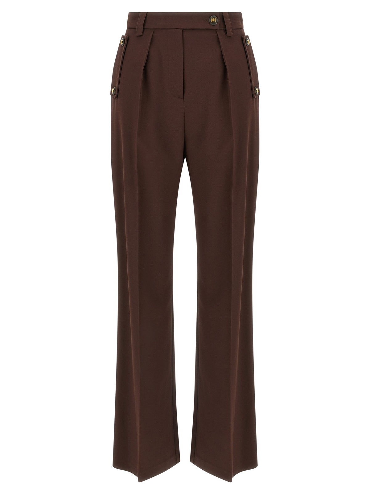 Elisabetta Franchi Palazzo Pants Brown