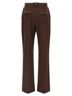 Elisabetta Franchi Palazzo Pants Brown, view 2