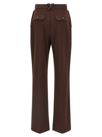 Elisabetta Franchi Palazzo Pants Brown