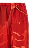 Ferragamo Palazzo Silk Pants Red, view 3