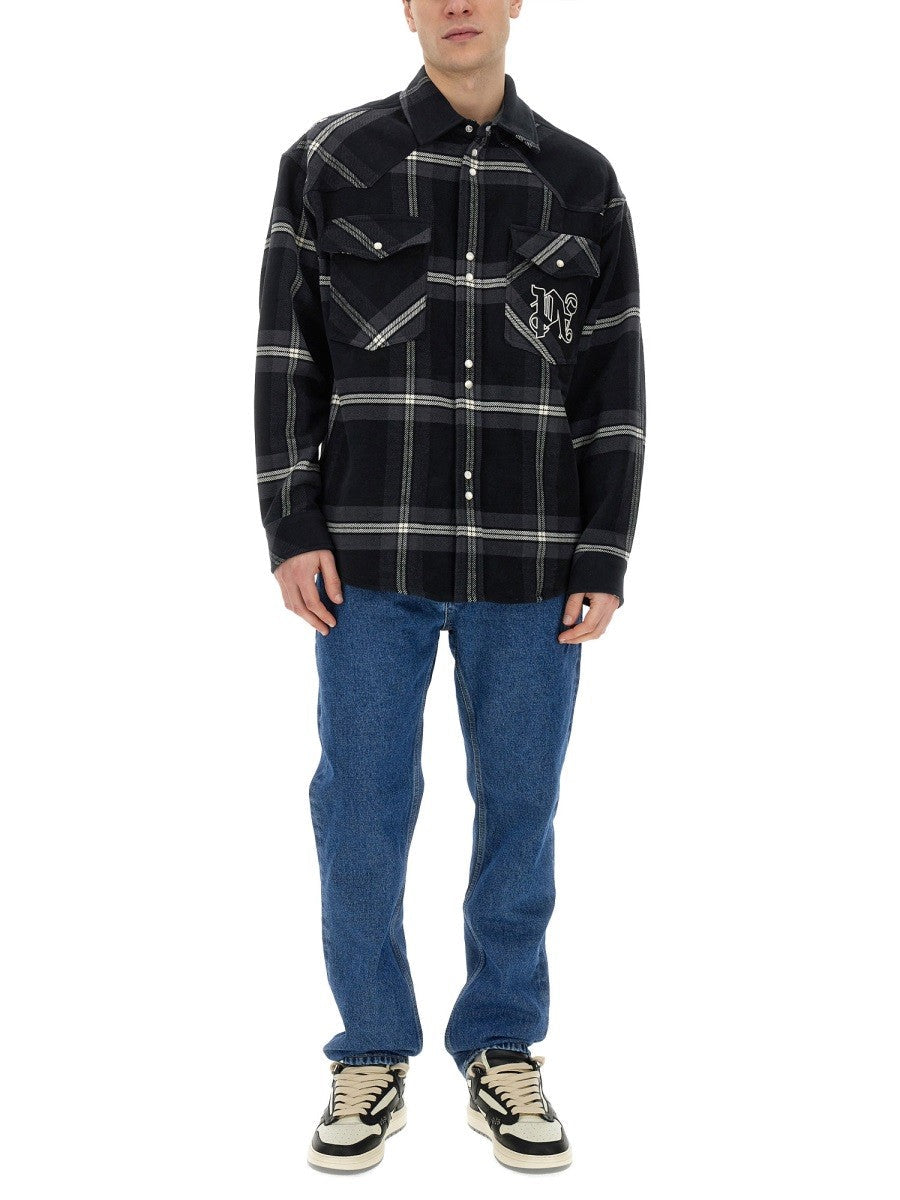 Palm Angels - Monogram Shirt - Home-&gt;Man-&gt;Clothing-&gt;SPORTS JACKETS