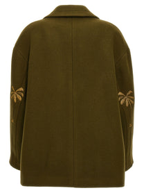 PALM ANGELS - PALM ANGELS - Palm embroidery coat - Women’s Outerwear