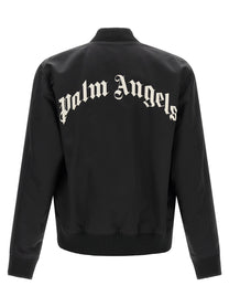 PALM ANGELS - PALM ANGELS - ’Curved Logo’ bomber jacket - Men’s Outerwear