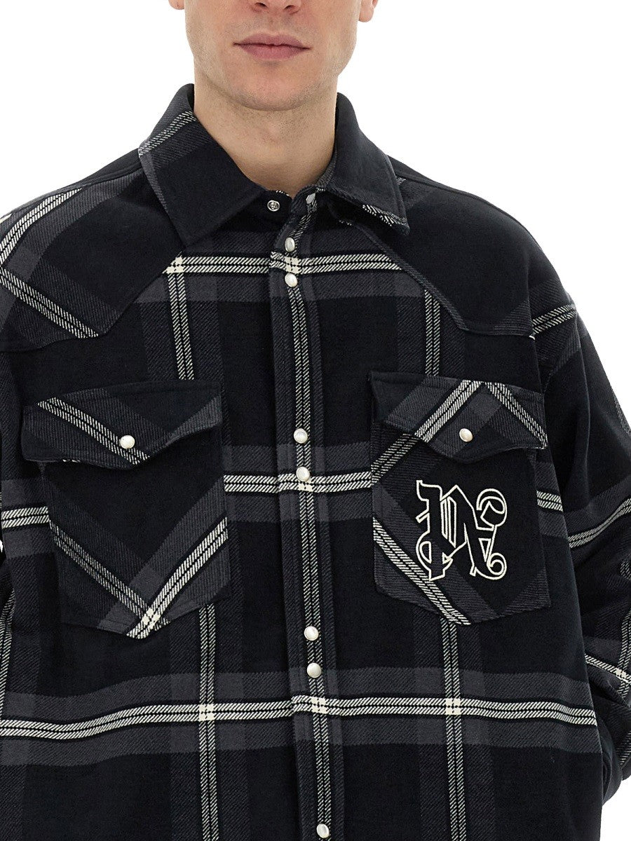 Palm Angels - Monogram Shirt - Home-&gt;Man-&gt;Clothing-&gt;SPORTS JACKETS