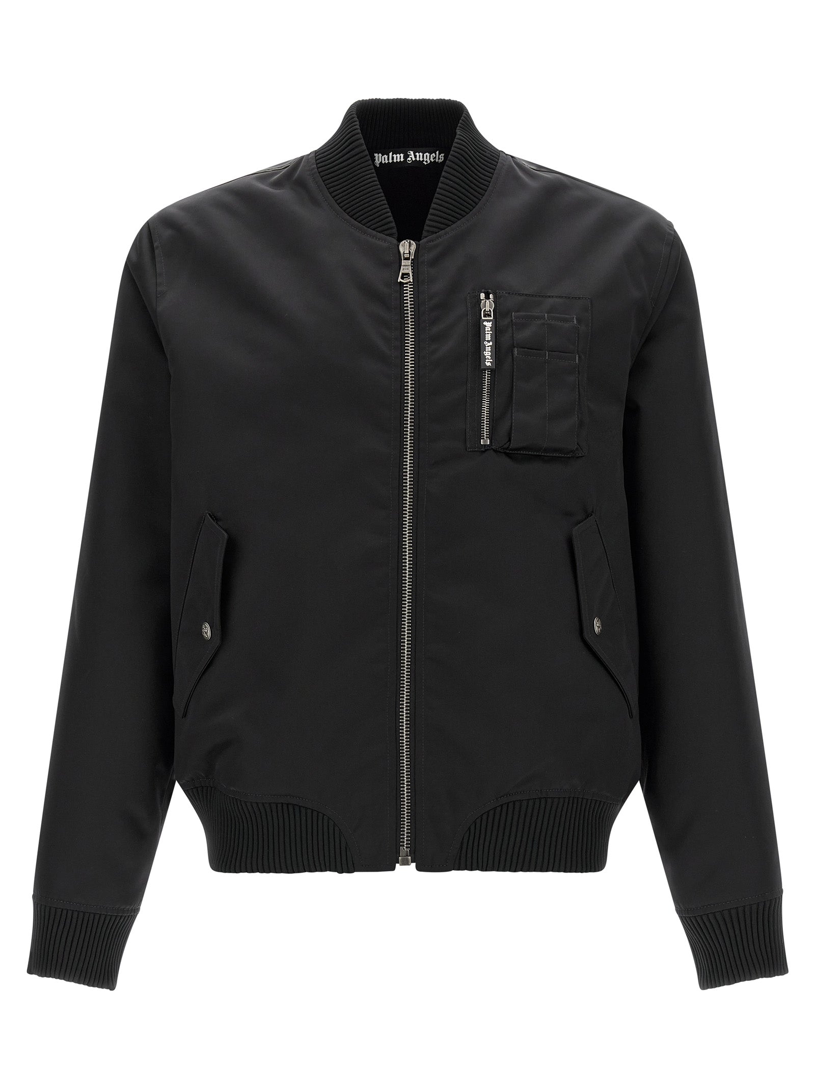 PALM ANGELS - PALM ANGELS - ’Curved Logo’ bomber jacket - Men’s Outerwear