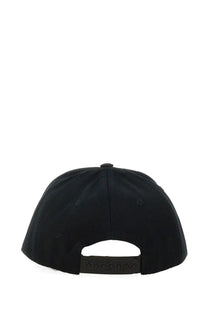 Black palm angels men’s baseball cap with structured crown and adjustable strap shown from the back side