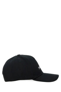 Palm Angels men’s black baseball cap with subtle white embroidered logo on the side for casual wear