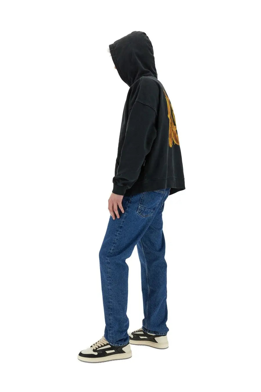 Palm Angels Men's Burning Monogram Print Sweatshirt Black, view 2