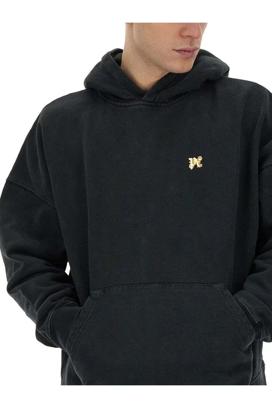 Palm Angels Men's Burning Monogram Print Sweatshirt Black, view 4