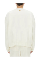 Palm Angels Men's Burning Monogram Print Sweatshirt White, view 3