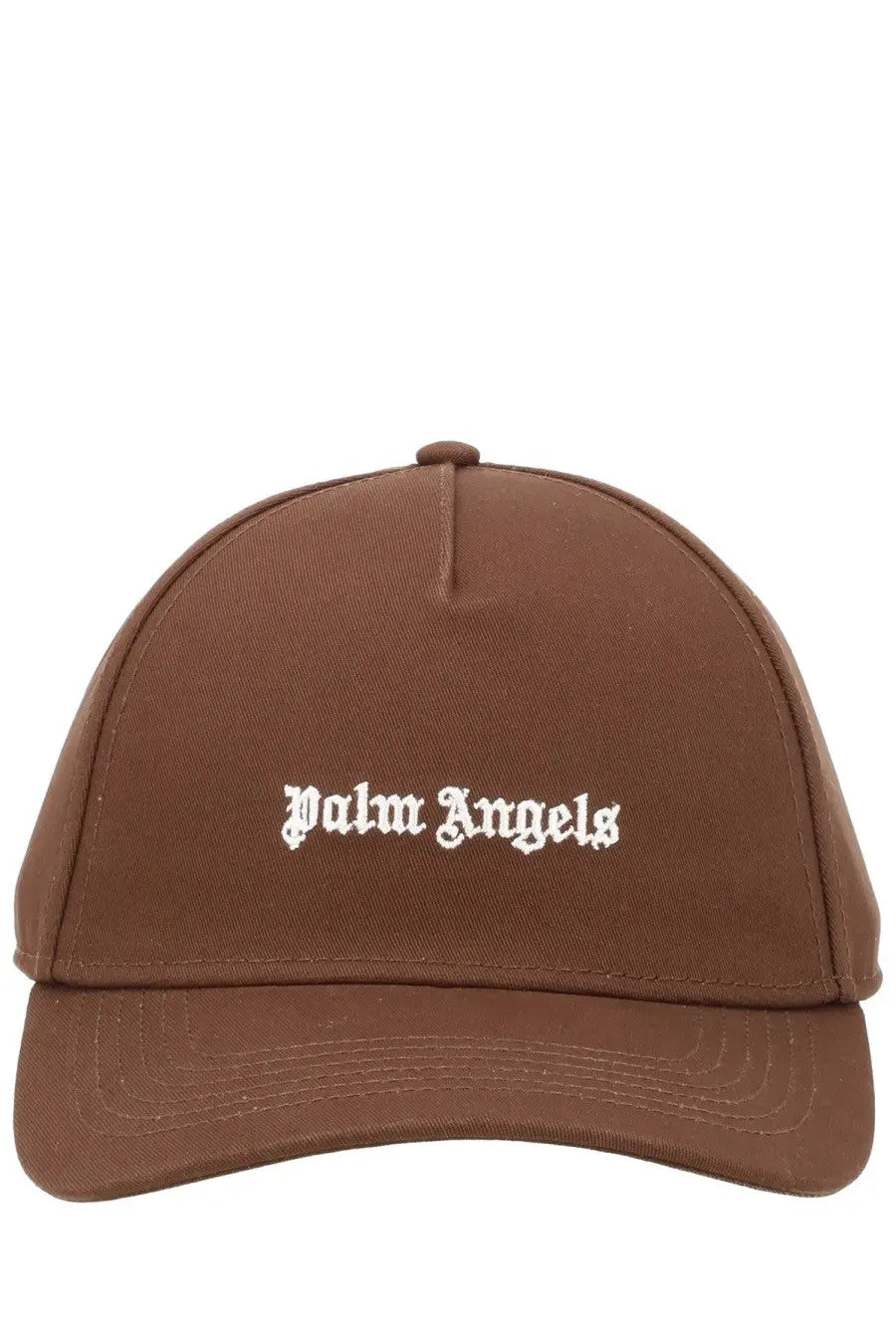 Brown palm angels men’s baseball cap in cotton with white embroidered logo for casual wear