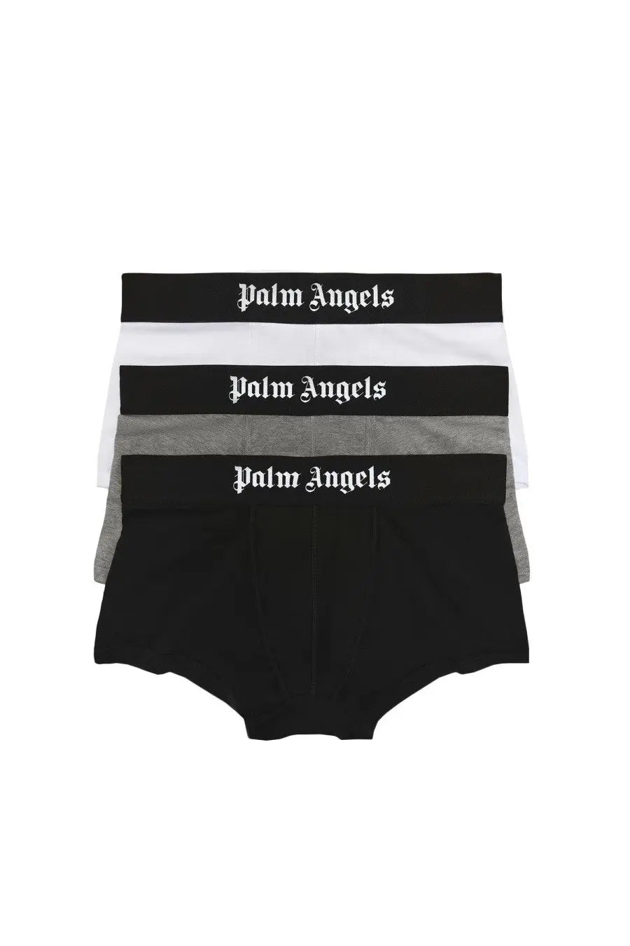 Palm angels men’s confezione da tre boxer multicolor with black gray and white fabric and classic logo waistband