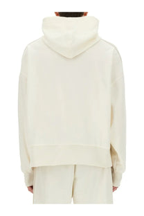 Cream-colored palm angels men’s monogram sweatshirt white with oversized fit soft textured fabric and subtle seam detailing