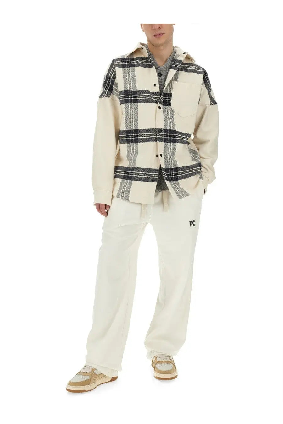 Palm Angels Men's Overshirt Check White, view 2
