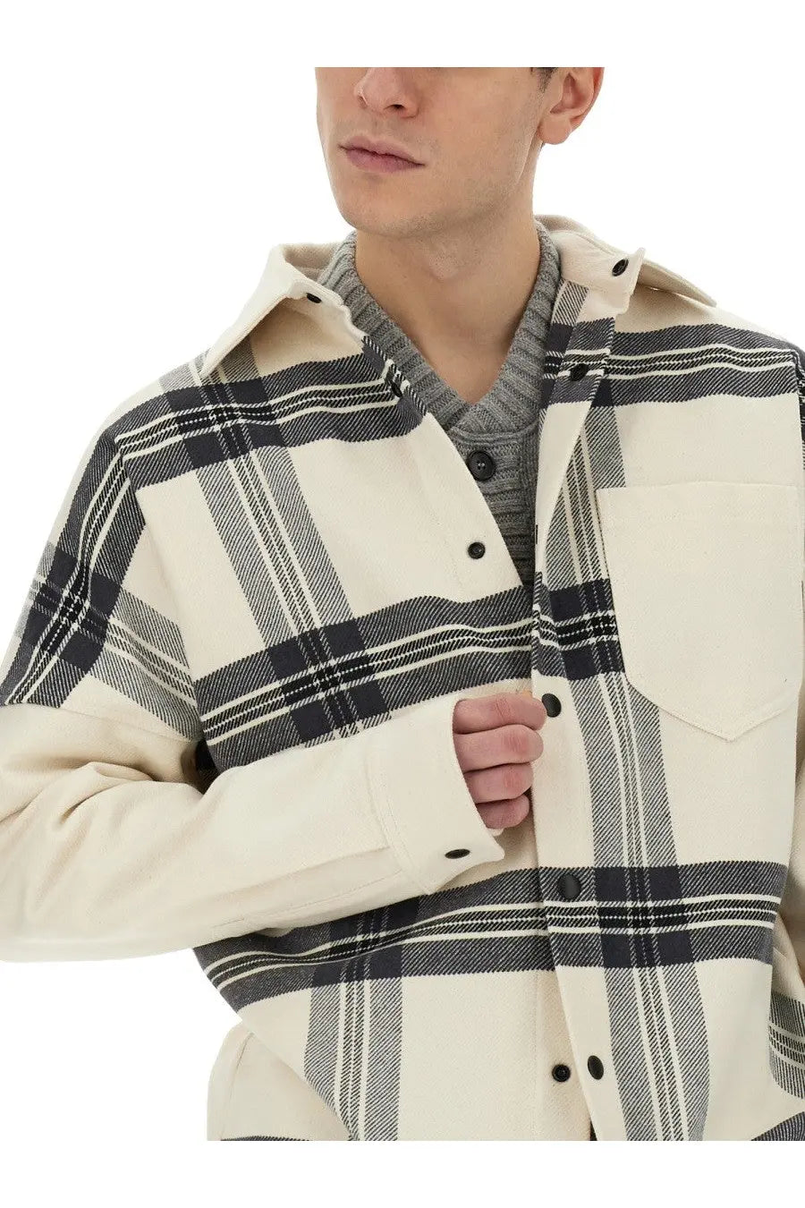 Palm Angels Men's Overshirt Check White, view 4