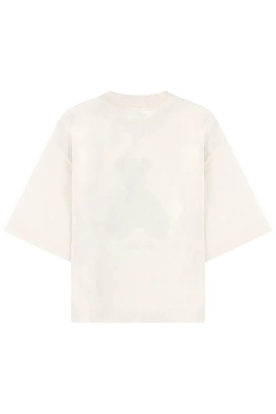 Off-white oversized Palm Angels women’s shirt bear white with subtle faint bear silhouette printed on the back