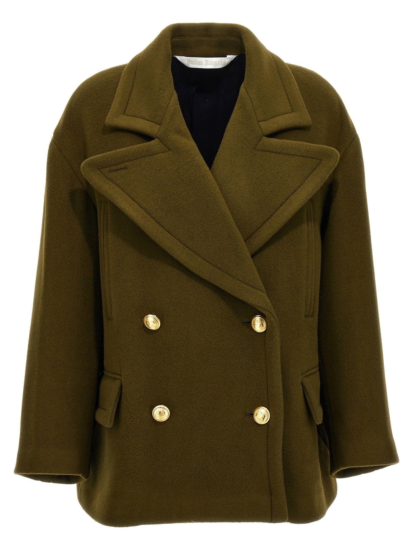 Palm Angels Palm Embroidery Coat Green