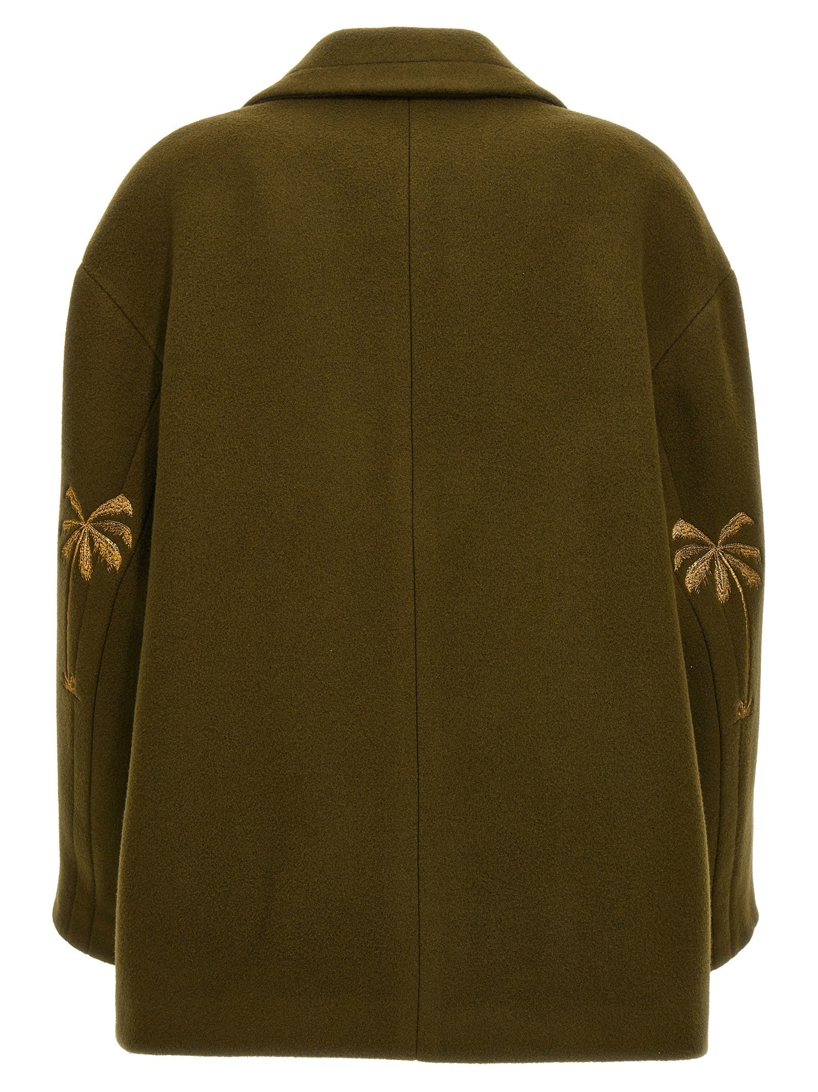 Palm Angels Palm Embroidery Coat Green