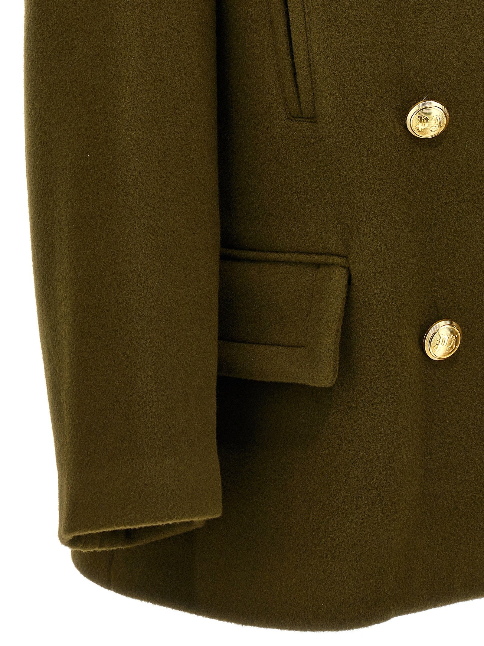 Palm Angels Palm Embroidery Coat Green