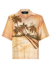 AMIRI Palms SE Camp Bowling Shirt Gold