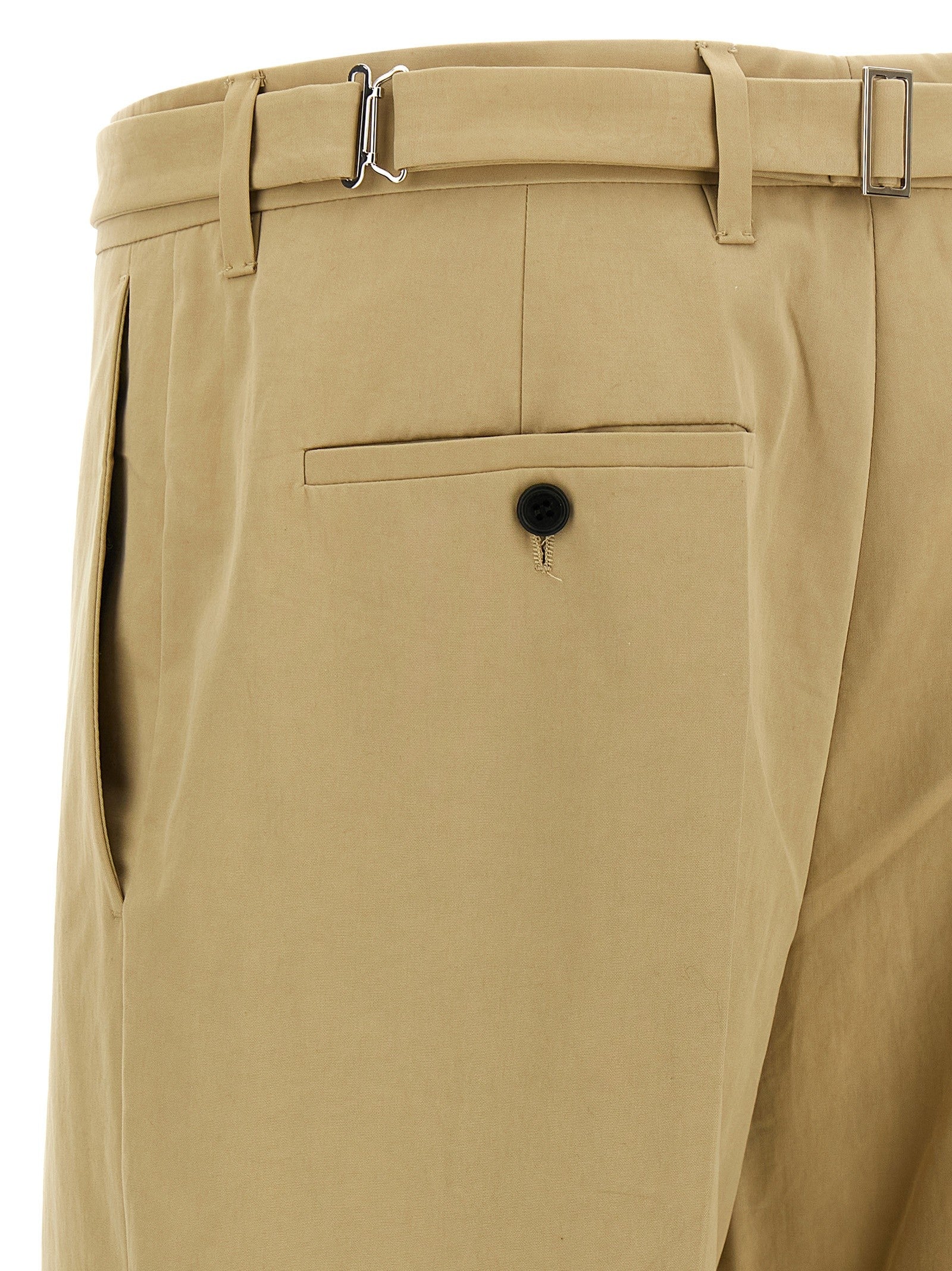 Prada Panama Old Cotton Pants Beige