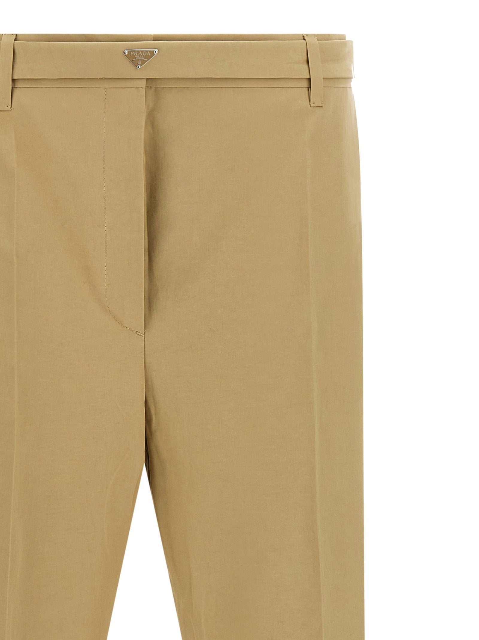 Prada Panama Old Cotton Pants Beige