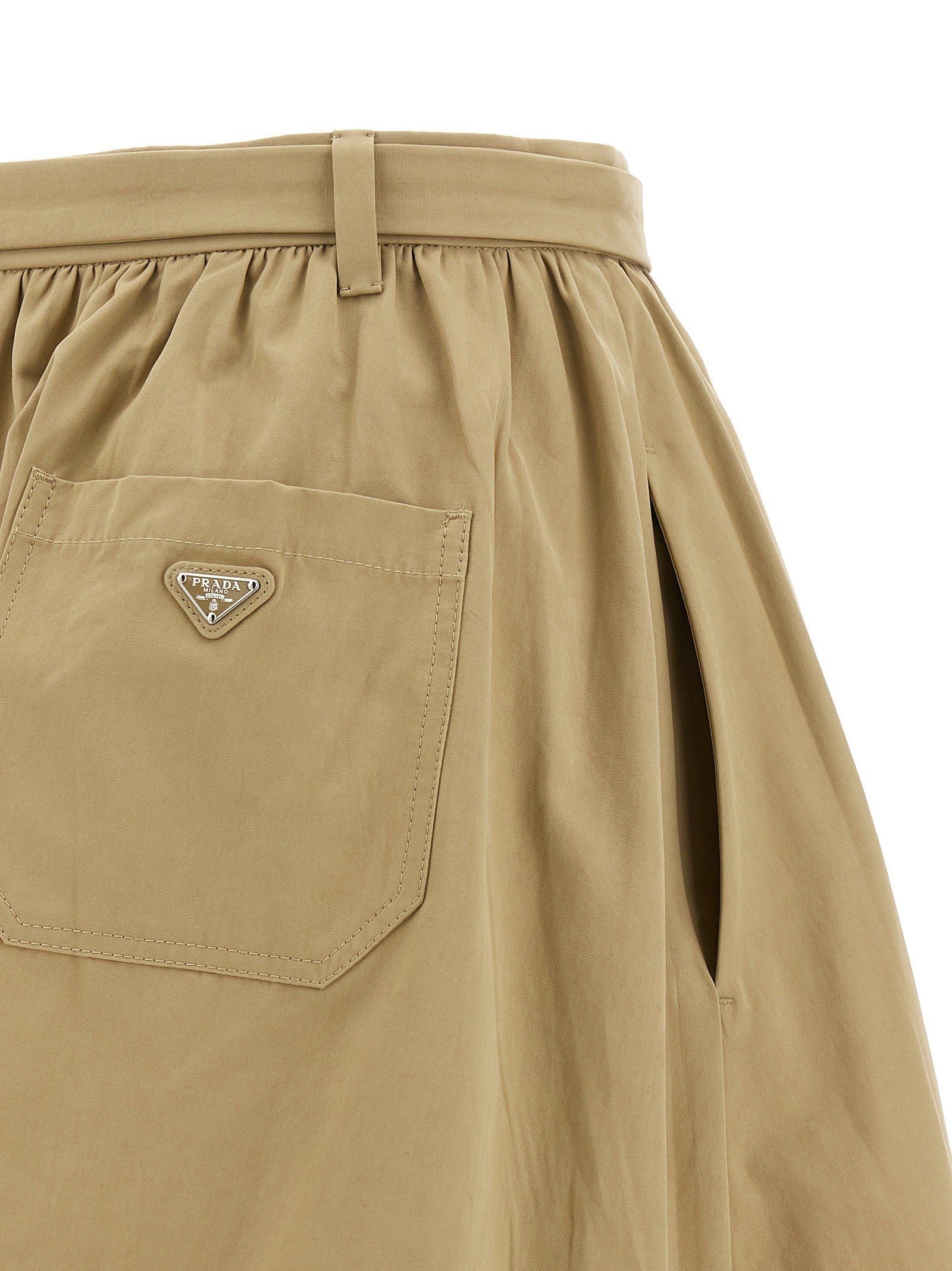 PRADA Panama Old Cotton Skirt Beige