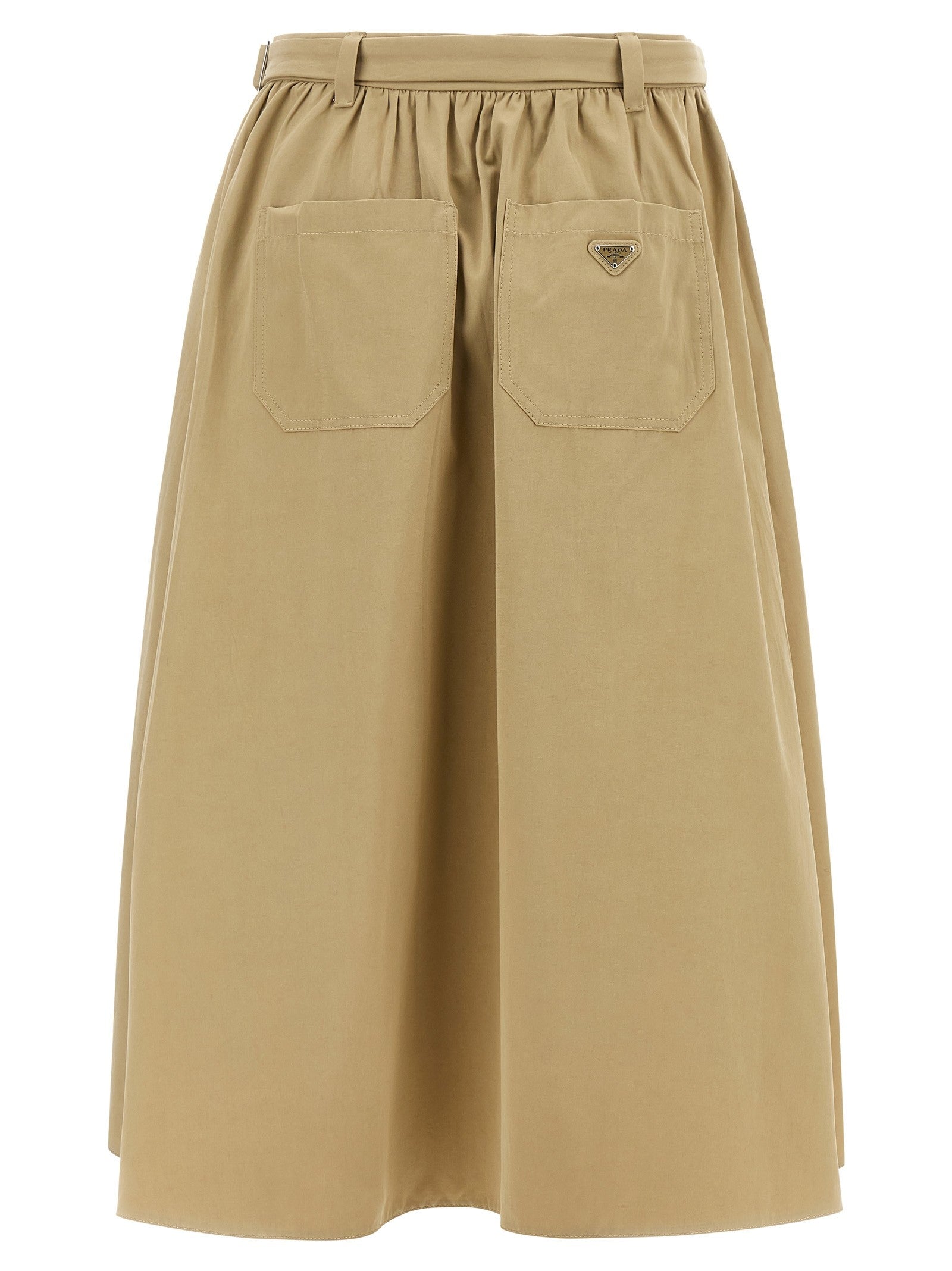 PRADA Panama Old Cotton Skirt Beige